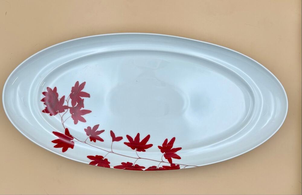 Vintage Mikasa Pure Red 18” Oval Serving Platter | Pristine Condition